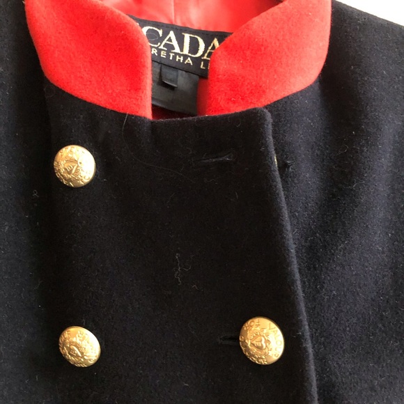 Vintage Escada Military Style Wool Blazer Size 38 - Picture 3 of 5